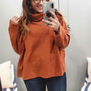 Rust Cowl Neck Pullover